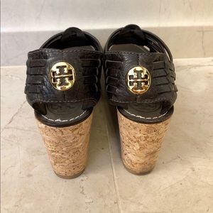 Tory Burch Black and Gold Wedges